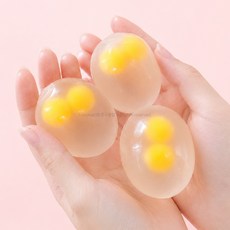 투명 쌍계란 말랑이 / 쫀득이 달걀모형 촉감놀이 장난감, 1개, 혼합색상