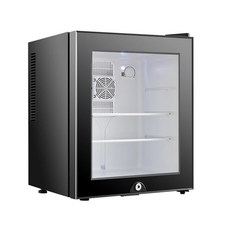 BC-40BF 三層可調節空間 快速製冷 低噪音節能, 黑色, 40L半導體玻璃門冰箱