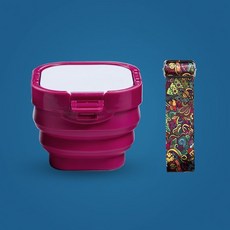 摺疊式水桶顏料盒 保溼盒 水彩透明調色盒 帶蓋分裝格密封便攜收納盒, 水桶+保濕盒【紅色】配背帶, 1個