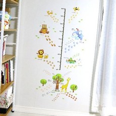동물 발자국 무늬 키 측정 성장 기록 벽 장식 유치원 어린이집 아동 방 인테리어, 상세페이지 참조
