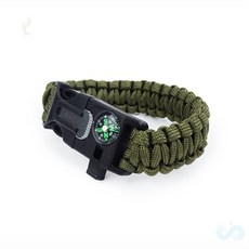 등산 캠핑용 멀티 5기능 팔찌 부싯돌 산행용품, 국방색