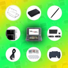 닌텐도 new 3DS XL 뉴큰다수 8종 용품 패키지 풀세트 (투명케이스 보호필름 파우치 그립케이스 칩케이스 충전케이블), 1개, NEW 3DS LL, 세트상품 1개, NEW 3DS LL, 세트상품