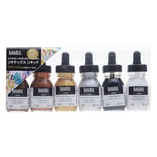 리키텍스 Liquitex 아크릴 물감 리퀴드 메탈릭컬러 4색+2색세트 30ml, 1개
