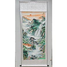 錦繡山河國畫山水畫 尺寸170x70cm 卷軸裝裱, 參考詳情頁