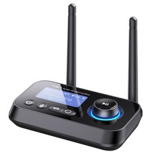 藍牙音訊轉換器 BT17P 支援AUX光纖輸入 發射接收雙模式 藍牙5.4, 黑色, 1個