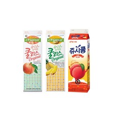 쿨피스+쥬시쿨 930ml 음료모음/쿨피스복숭아2+쿨피스파인2+쥬시쿨자두2/냉장무배