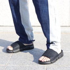 ForB 男款可調節魔鬼氈拖鞋, 275, 黑色