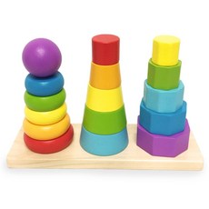 쌓기영역 놀이 교구 장난감 모형 끼우기 탑쌓기 수학교구 애기장난감 퍼즐 영아블럭 블록 완구 익히기 입체 dew+918Co