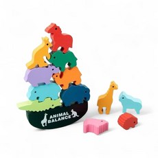 ANIMAL BALANCE恐龍平衡積木玩具，兒童益智堆疊積木，安全無毒木質玩具, 動物, 1個