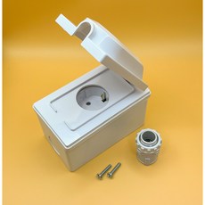 일신 방우 세로 1구 콘센트 조립용 간편 세트(콘센트+PVC노출박스+이도피스+SFPK커넥터), 1개