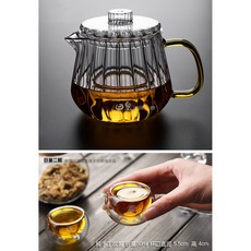 日皇 加厚玻璃茶壼 泡茶壼 花茶壼 台灣現貨 贈雙層杯 玻璃壼 冷水壼 耐熱玻璃茶具 玻璃過濾泡茶壼 550ml, 1個, 550ml花茶壼+2只雙層杯