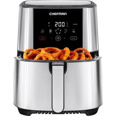 Chefman TurboFry 터치 핫 에어 프라이어 4.75 L 패밀리 Size One 디지털 컨트롤 Presets Chips Chicken Meat Fish Di, 4.75 litros