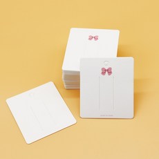 머리핀 포장용 소형 종이카드 대용량 200매, 1세트, 화이트