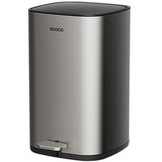 【ECOCO】不鏽鋼腳踏式垃圾桶 廚房垃圾桶 家用 大號大容量 客廳 帶蓋 不銹鋼腳踏垃圾桶 雙桶不漏水, 槍灰色