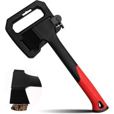 캠핑 도끼 31.8인치 생존용 전술 나무 자르기 및 장작용 V 그라인드 블레이드가 있는 가벼운 나일론 섬유 손잡이 야외 생존 정원 가꾸기 하이킹용 대 3056296, XS, 빨강