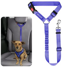 ECLATIS BWOGUE 애완견 고양이 안전 프리미엄 벨트 스마트 자동 시스템차 머리 받침대 고정 조절 가능한 리드 차량 안전프리미엄 벨트 하네스 1팩 291735, 퍼플, 엘라스틱