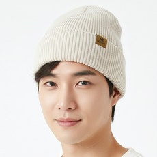 겨울모자 남성 비니모자 등산모자 아웃도어 러닝 비니, 크림아이보리