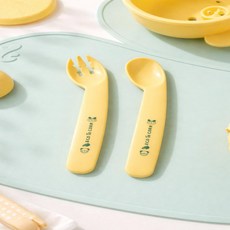 살림덕후 옥수수전분 이유식 스푼 포크 세트 베이비 유치원 안전 식기 수저 포크, 스푼,포크, 1개, ONE