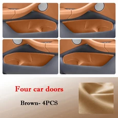 X3 iX3 2018 - 자동차 도어 슬롯 보관함 가죽 보호 패드 커버 글러브 박스 내부 액세서리, Four car door-Brown, For BMW X3 2018-2024