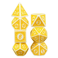 역할 놀이 게임 클럽 파티 엔터테인먼트 탁상 7pcs 보드 주사위 DND 세트, 07 white yellow