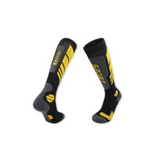 滑雪襪 高筒保暖透氣排汗滑雪襪，加厚襪底緩衝支撐，專業滑雪運動襪, 8203黑黃色M, 1套