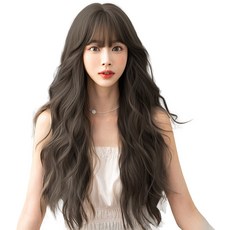 하이유니 베로니카 웨이브 롱 헤어 통가발 68cm, 챠콜블랙, 1개