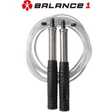 BALANCE crossfit高轉速鋼索跳繩(不鏽鋼握把 可調整長度) 搖滾黑, 1個