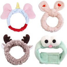 예쁜 세안밴드 샤워 헤어 남자 아기 세수 세면 밴드 머리띠 6종, 토끼 세안밴드(그레이)