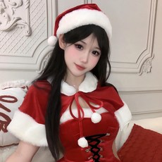 SirenX 크리스마스 파티룩 망토+모자 2p 세트