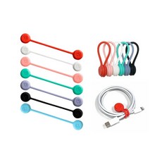 POLYWELL 磁吸式理線器 適用手機充電線耳機線收納, 19公分-粉色(單入), 1個