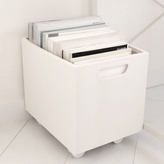 히키스 오픈 이동식 책꽂이 1단, 화이트