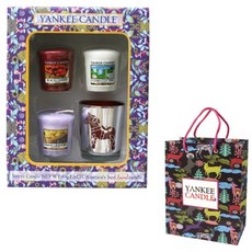 YANKee CANDLe 香氛蠟燭組 Set, 香味隨機, 蠟燭 款式隨機 + 蠟燭燈座 紅色小馬