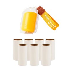 캔디 휴대용 돌돌이 테이프클리너+리필7개, 1세트, 옐로우