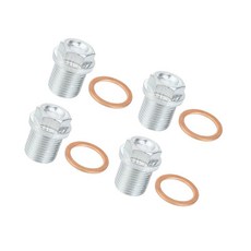 INFINAUTO 볼보 XC60 XC90 S90 S70 C70용 씰 링이 있는 M18x1.5 스틸 엔진 오일 드레인 플러그 나사 4개 포드 포커스용 실버 톤 스타일리시 디자인