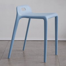 스툴 플라스틱 업소용 데이체어 카페 보조 야외용 낮은, 1인용, 스카이블루 두꺼운 150kg