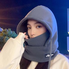 男女通用暖暖過冬保暖圍脖頭套滑雪面罩：多功能防寒保暖 冬季戶外運動必備, 深灰, 1個