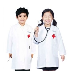 아동 의사 가운 서울 병원 직업 체험 역할 놀이 튼튼재봉, MD11S 흰색15호, 1개