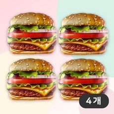 [파티지] 아이스크림풍선 / 햄버거풍선 핫도그 사탕 감자튀김 팝콘 도넛 소프트아이스크림 풍선 패스트 푸드, FO_6_리얼 버거풍선 SET (4개)