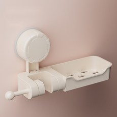 무타공 흡착식 샤워기 거치대 3 in 1 샤워 홀더 2p, 2개, 화이트