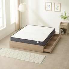 [수도권 지정배송] 하포스 E0 등급 3단 서랍형 침대 프레임 + 리즌초이스 23 9존 포켓 매트리스, 미니피스 3단 (오크) + 리즌 23 9존 (Q)