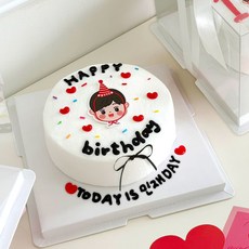 디유 수제 레터링 케이크 만들기 키트 생크림 생일 케익 제작 1호 케잌시트, 해피벌스데이_캐릭터_1호