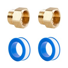 정담 황동15A 서비스니플 소켓 2cm 2개 + 테프론테이프 2개