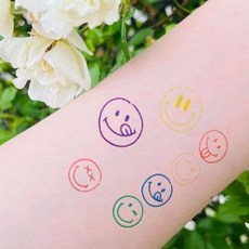 로랑마켓 타투스티커 스탬프 스마일 붙이는타투 판박이문신 지워지는타투