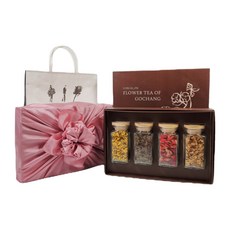 고창 수제 꽃차 선물세트 선물용 보자기포장 쇼핑백 세트, 꽃차 4구 세트3번, 1개