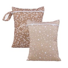 해피플루트 2개 방수 가방 세트 - 수건 기저귀 수영 해변 체육관용 선인장 및 동물 패턴 습식/건조 10.2x14.4인치, Point