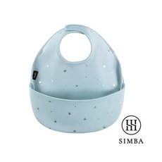 小獅王辛巴 Simba 好吃防水圍兜 - 台灣公司貨, 小島星球(淺藍色), 1個