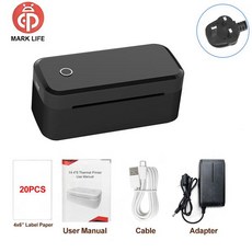 마크라이프 열전사 라벨 프린터 X4 소형 라벨 프린터 4x6 포장물 인쇄용 블루투스 및 자동 인식 기능 탑재, [08] X4 black UK, 1