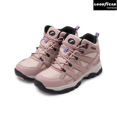 GOODYEAR 固特異 女款高筒動態防潑水登山鞋 玫瑰金 護趾鞋頭 抓地力十足