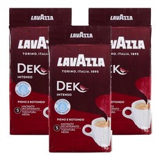 Lavazza 라바짜 DEK 인텐소 그라운드 에스프레소 디카페인 강도 5/10 그라운드 분쇄커피 250g