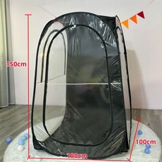 간이천막 사각천막 미니 대기실 간이 행사용 바람막이 100x100x150cm 블랙, 기본 사용 인원, 1m x 1m 1.5m 3면 투명 있음